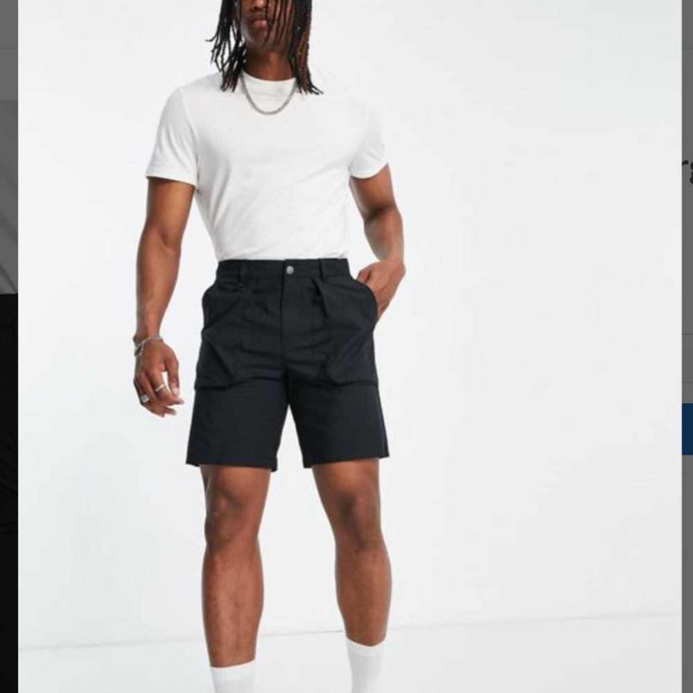 Selected Homme cargo shorts in black